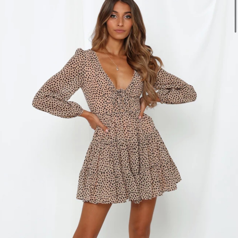 Hello Molly - “Plans Tonight” Dress. Size Small (S). Cheetah print pattern.